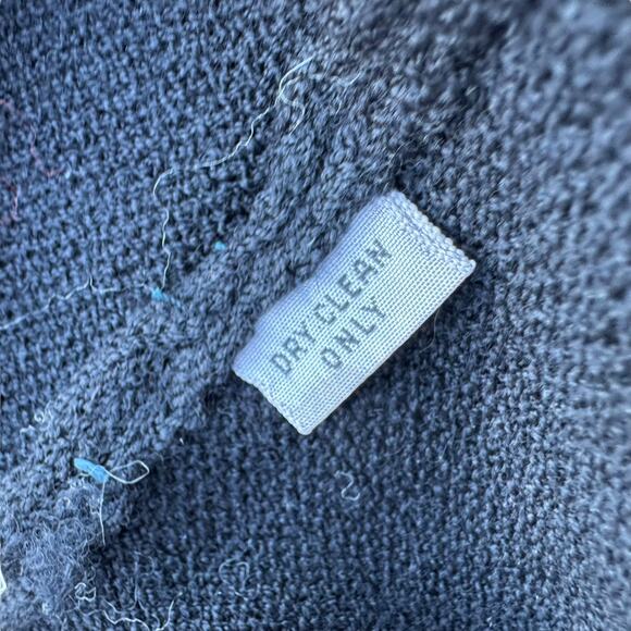 St. John Petite Black Santana Knit 2pc Skirt Suit Set Gold Button Cardigan Mini - Picture 15 of 16